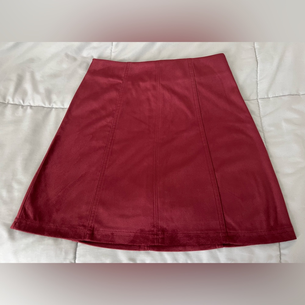Burgundy mini skirt
